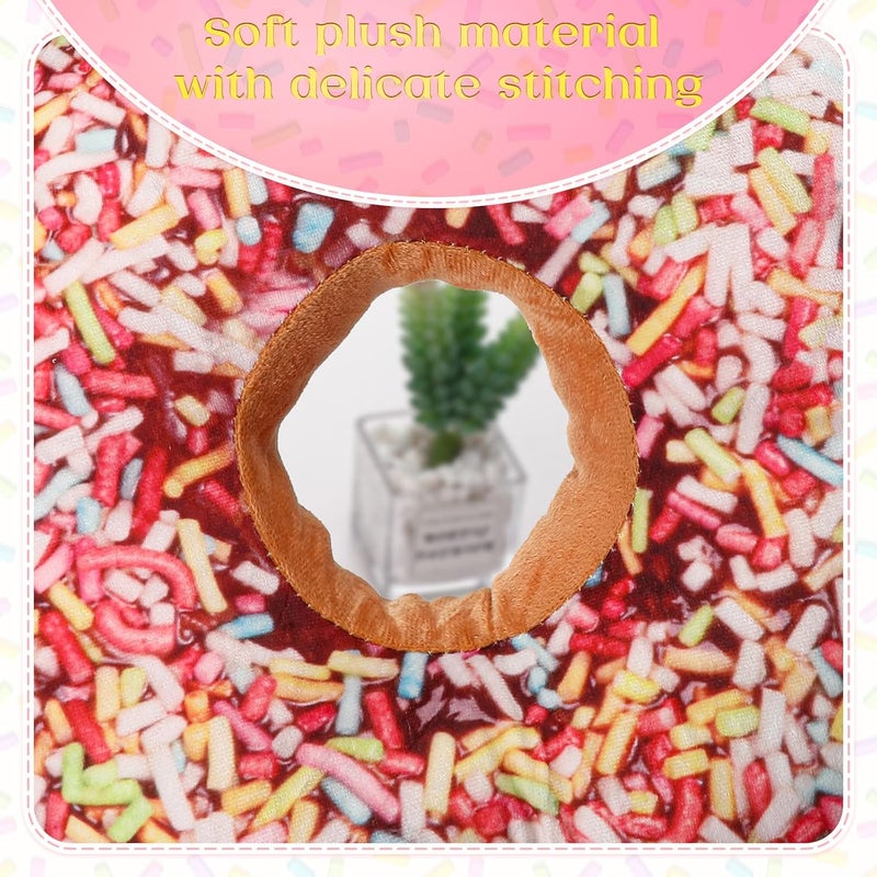 Queekay وسادة دونات كويكاي 3 قطع 16 بوصة طباعة رقمية ثلاثية الأبعاد زخرفية شكل طعام ناعمة محشوة وسادة خفيفة الوزن لكرسي الأرضية الأريكة - Image 4