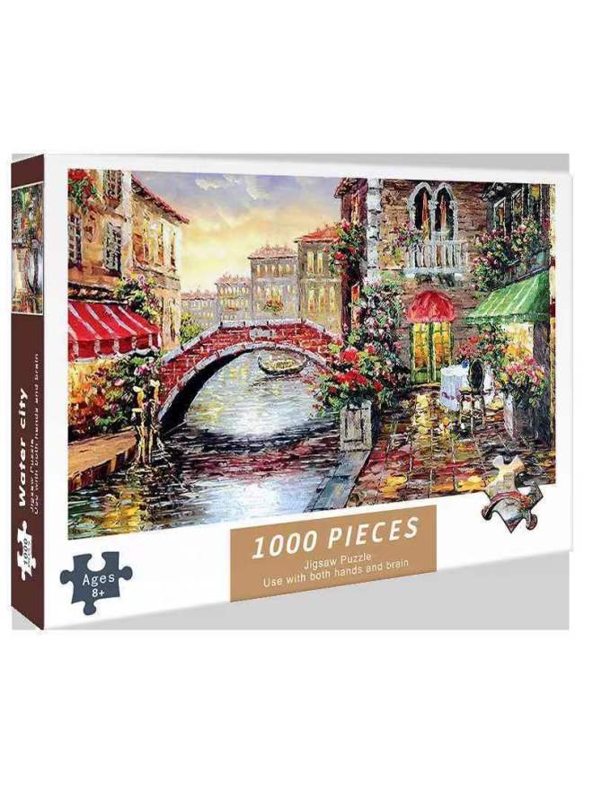 1000 قطعة من أحجية الورق 75*50 سم ألعاب تعليمية للكبار والأطفال تجميع أكشاك سوق ليلي جيل الشعر - Image 1