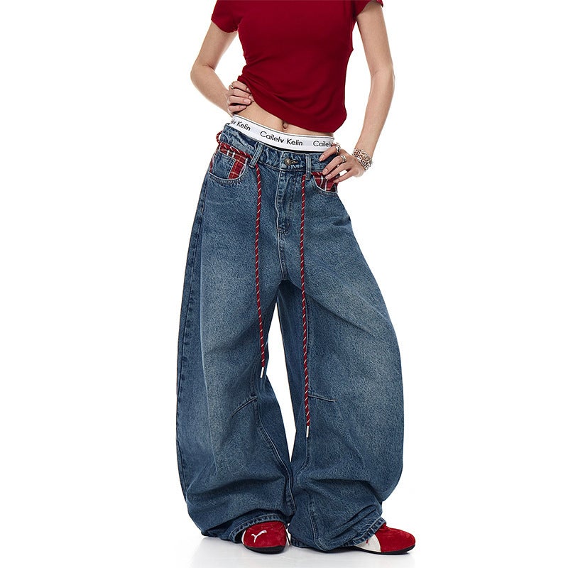 Unisex Classic Denim Jeans Loose Fit Daily Outdoor Wear - Image 2