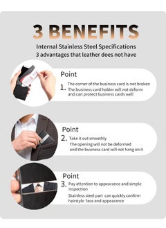 Generic Business Card Holder Case, Fashion Professional PU Leather Business Card Name Card Holder Slim Metal Pocket Card Holder with Magnetic Shut, Black  - Image 4