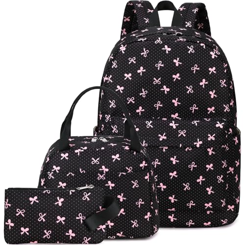 LEDAOU Backpack for Girls School Bag Kids Bookbag Teen Backpack Set Daypack with Lunch Bag and Pencil Case - Image 1
