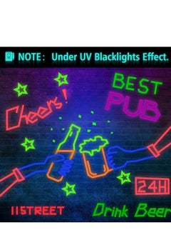 Y&D Neon Gaffer Cloth Tape UV Blacklight Reactive Fluorescent Tapes for Black Light Party Supplies Room Decorations Glow in the Dark 10 Rolls  - Image 3