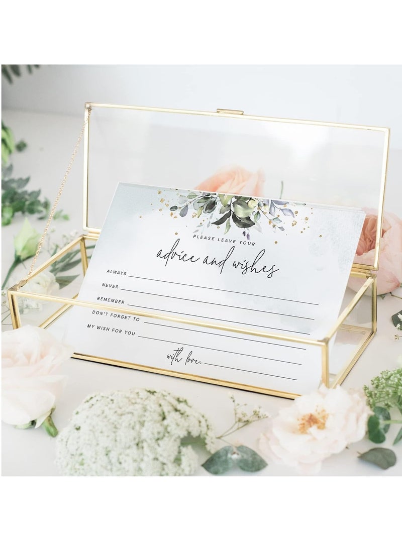 KASTWAVE Advice and Wishes Cards - 50 Heavyweight, Uncoated 4x6 Cards with Mad Libs Rustic Greenery Watercolor Theme for Weddings, Wedding Receptions, Bridal Showers - Image 4