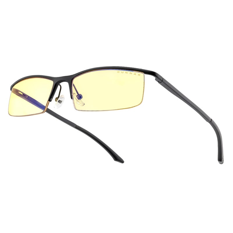 GUNNAR Premium Gaming and Computer Glasses Blocks 65 Blue Light Emissary Onyx Amber Tint