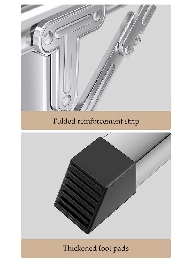 DUNISO 1.6M Clothes Drying Rack ,with Windproof Hooks and Windproof clip, Foldable Drying Rack,Stainless Steel   Laundry Stand for Indoor Outdoor - Image 4