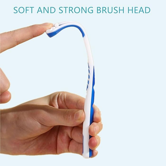 Calitate24 كاليتي24 مكشطة لسان، منظف لسان بلاستيكي لتقليل رائحة الفم الكريهة، أداة العناية الفموية مزدوجة الجوانب، عبوة من 3 - Image 2