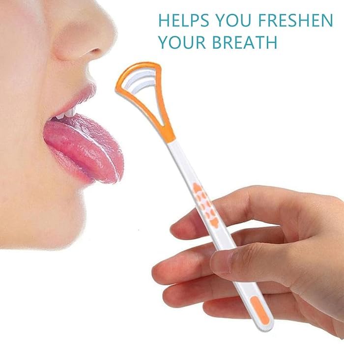 Calitate24 كاليتي24 مكشطة لسان، منظف لسان بلاستيكي لتقليل رائحة الفم الكريهة، أداة العناية الفموية مزدوجة الجوانب، عبوة من 3 - Image 3