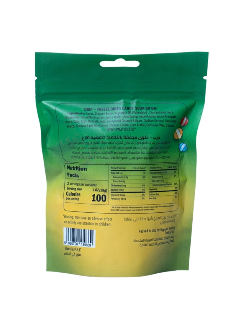 DRIP Freeze Crunchy Skittles-Style Sour Candy 60gm - Image 2