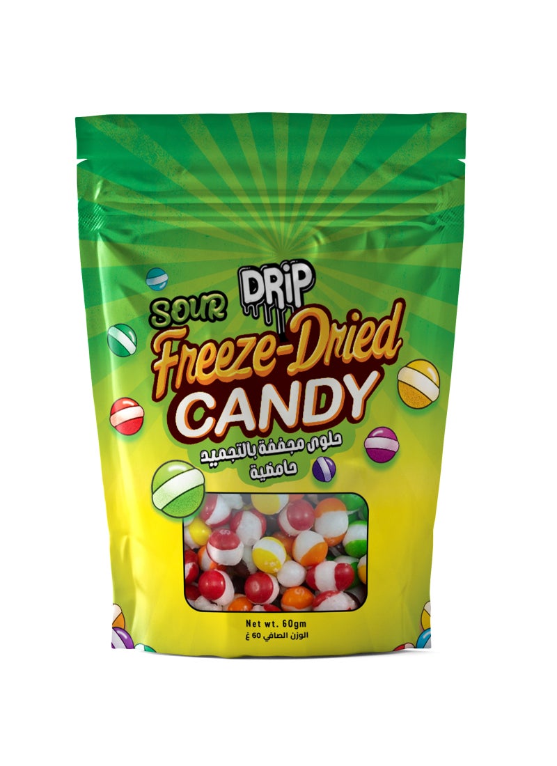 DRIP Freeze Crunchy Skittles-Style Sour Candy 60gm - Image 1