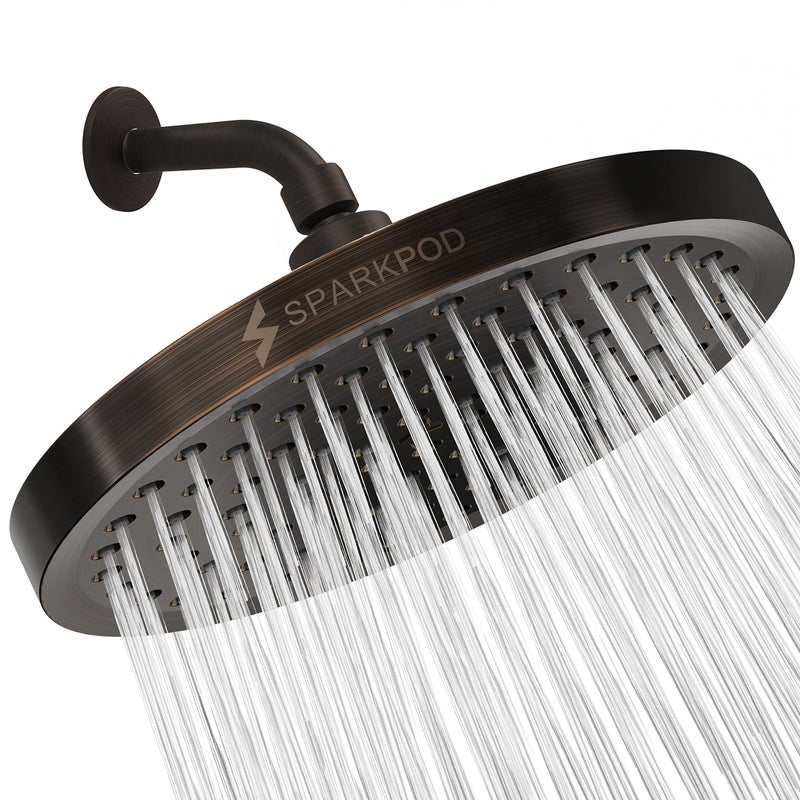 SparkPod Shower Head High Pressure Rain Premium Quality Luxury Design Easy Clean Adjustable Replacement for Your Bathroom Shower Heads Vintage Oil Rubbed Bronze 8 Inch Round - Image 2