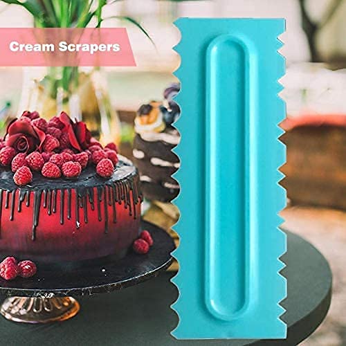 INKULTURE Plastic Tall Cake Scraper Cutter Tool for Icing and Decoration Size 86 inch X 26 inch 04 Pcs Sky Blue - Image 4