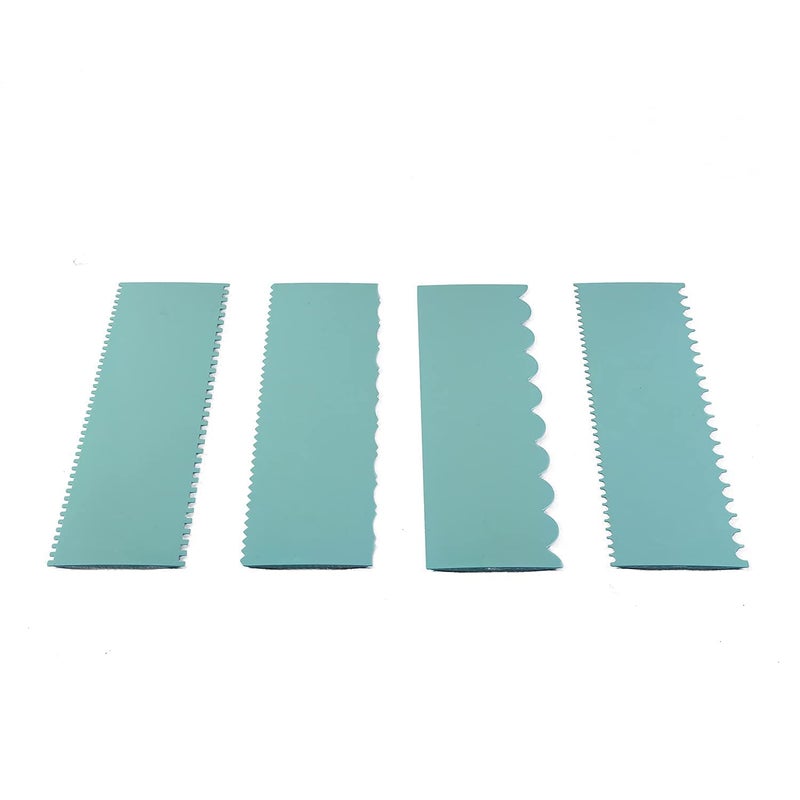 INKULTURE Plastic Tall Cake Scraper Cutter Tool for Icing and Decoration Size 86 inch X 26 inch 04 Pcs Sky Blue - Image 2