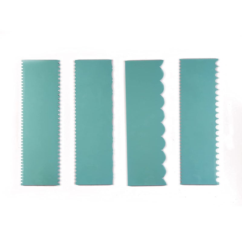 INKULTURE Plastic Tall Cake Scraper Cutter Tool for Icing and Decoration Size 86 inch X 26 inch 04 Pcs Sky Blue - Image 3