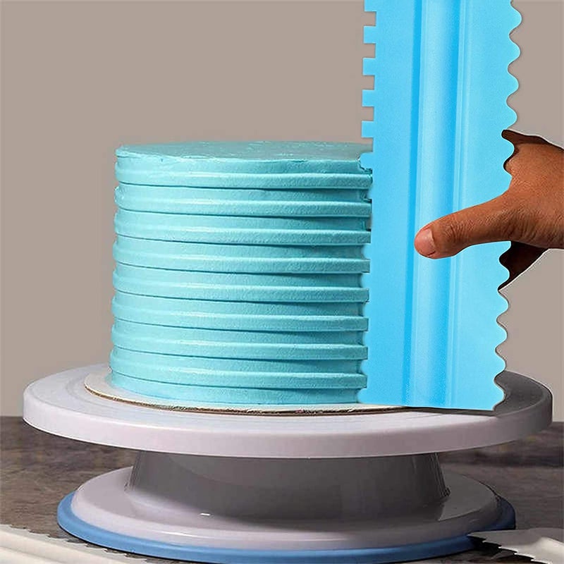 INKULTURE Plastic Tall Cake Scraper Cutter Tool for Icing and Decoration Size 86 inch X 26 inch 04 Pcs Sky Blue - Image 5