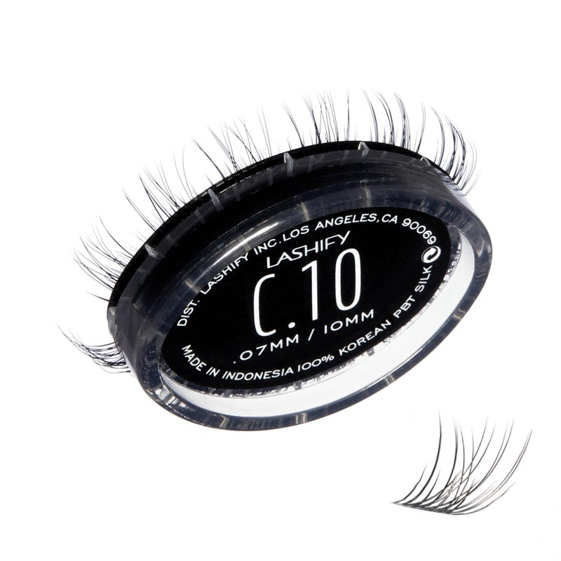 Lashify Curl 10mm Gossamer DIY Eyelash Extensions Refill, Black, Easy False Eyelashes for a Natural Look - Image 1