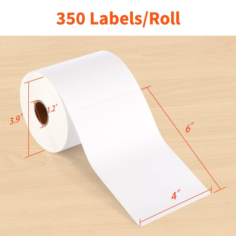 JADENS Thermal Shipping Labels 4x6-350 Labels(4 Rolls), Compatible with Rollo, Brother, Zebra and Most Thermal Printer, Perforated, Commercial Grade, Doesn't Compatible with Dymo - Image 2