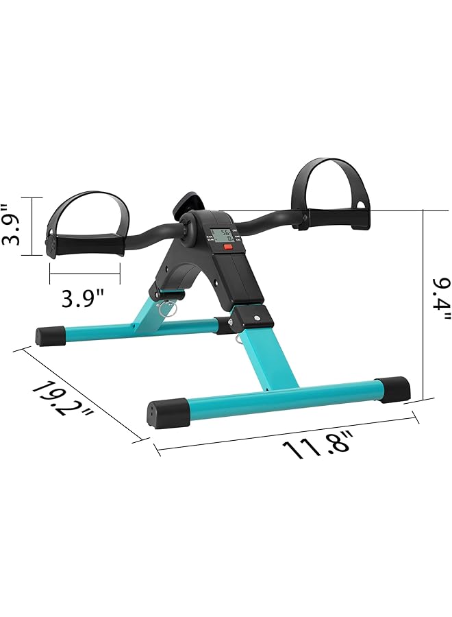 Uten Folding Pedal Exerciser Mini Exercise Bike Portable Foot Peddler Desk Bike For Leg And Arm Exercisers Adjustable Sitting Workout With Electronic Display - Image 2