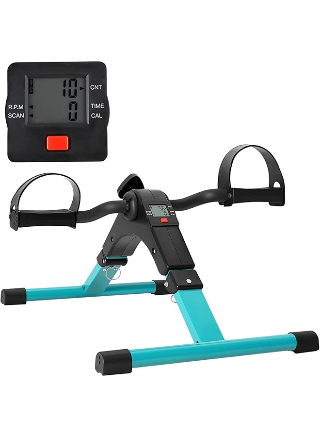 Uten Folding Pedal Exerciser Mini Exercise Bike Portable Foot Peddler Desk Bike For Leg And Arm Exercisers Adjustable Sitting Workout With Electronic Display - Image 1