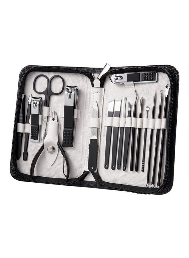 NIBEMINENT 18-Piece Pedicure and Manicure Tool Kit Portable Nail Clippers Set Black - Image 1