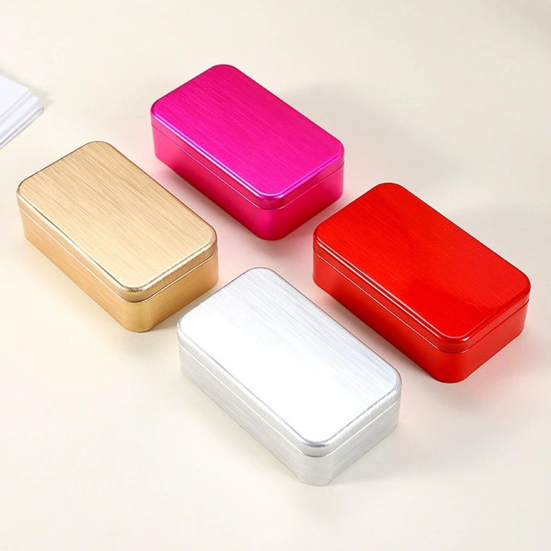 Tinplate tea canister packaging, small storage box, brushed metal tea box, playing card box, storage. - Image 5