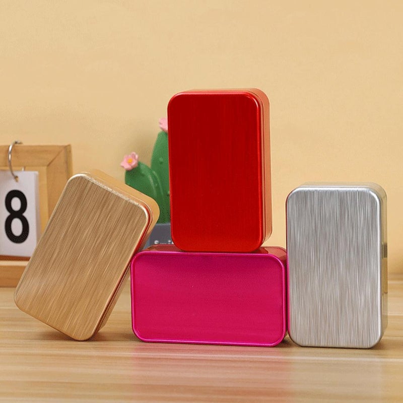 Tinplate tea canister packaging, small storage box, brushed metal tea box, playing card box, storage. - Image 4