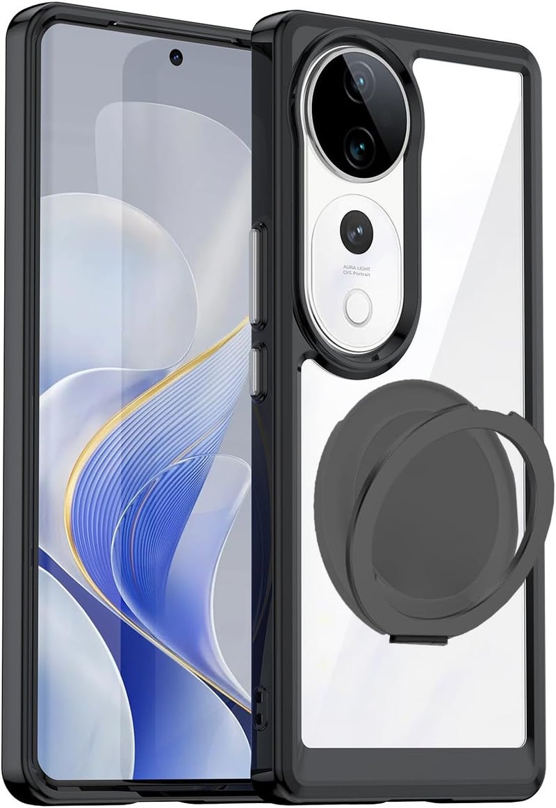 Mingwei Case For Vivo V40/V40 Pro 5G Clear Soft Tpu Shock Absorption Slim Lightweight Shockproof Cover Hybrid Protective Case Black, V40/V40 Pro - Image 1