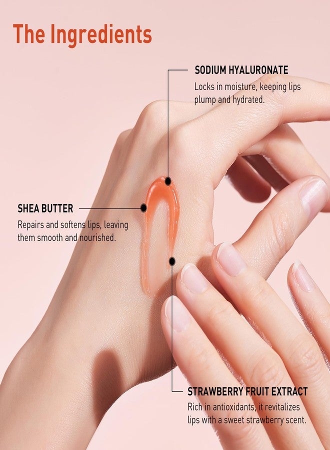 SPODARE Lip Oil Balm Strawberry: Hydrate and Nourish with Natural Strawberry Extracts& Hyaluronic Acid Complex, Softening, Gloss Finish, Christmas - Light Weight with Shea Butter - Image 4