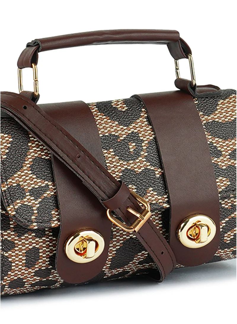 London Rag Brown Printed Sling Bag