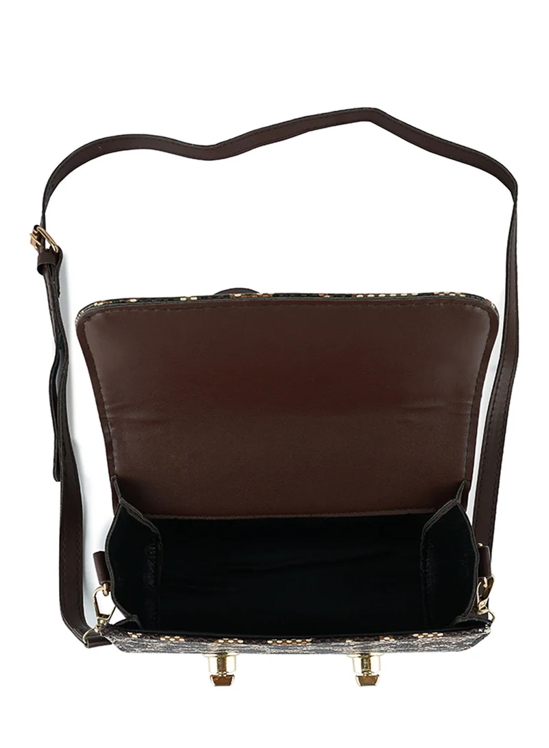 London Rag Brown Printed Sling Bag