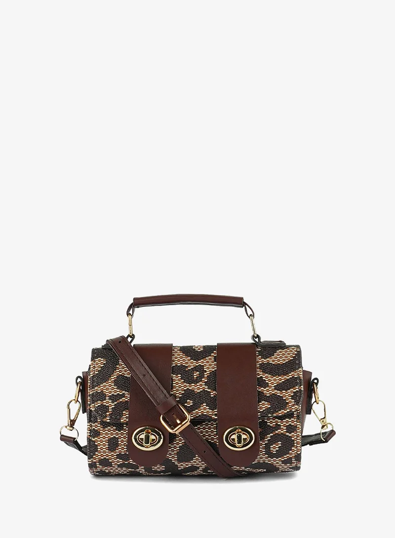London Rag Brown Printed Sling Bag