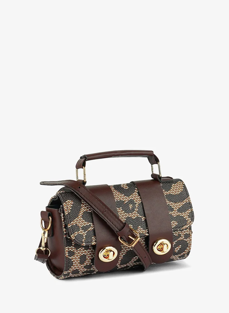 London Rag Brown Printed Sling Bag
