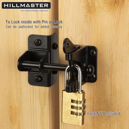 HILLMASTER Self Locking Gate Latch for Wooden Fence,Heavy Duty Gravity Fence Latch Privacy Door Latch for Wood Gate,Metal Gates,Vinyl Fence,Gate Hardware Gate Door Lock for Outdoor Pool,Black Finish - Image 3