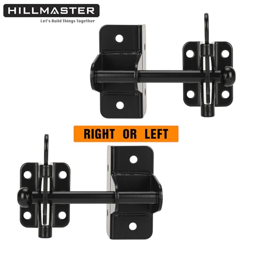 HILLMASTER Self Locking Gate Latch for Wooden Fence,Heavy Duty Gravity Fence Latch Privacy Door Latch for Wood Gate,Metal Gates,Vinyl Fence,Gate Hardware Gate Door Lock for Outdoor Pool,Black Finish - Image 4