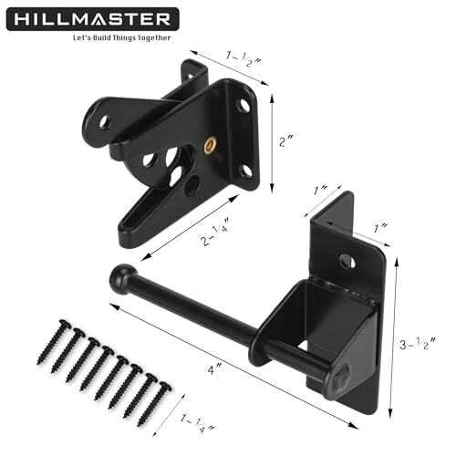HILLMASTER Self Locking Gate Latch for Wooden Fence,Heavy Duty Gravity Fence Latch Privacy Door Latch for Wood Gate,Metal Gates,Vinyl Fence,Gate Hardware Gate Door Lock for Outdoor Pool,Black Finish - Image 2