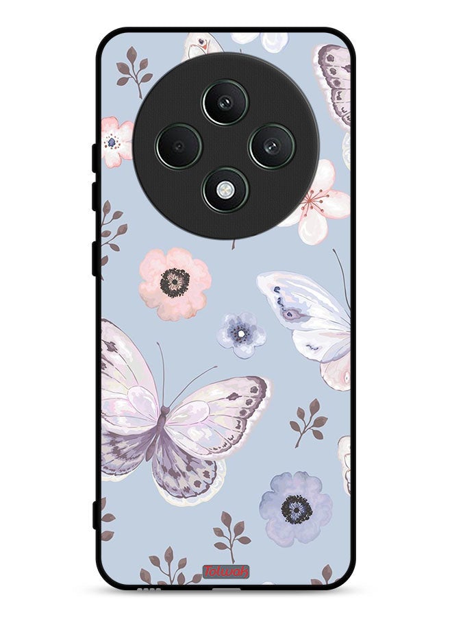 Tolwak Oppo Reno12 F 5G Protective Case Cover Butterflies And Flowers - Image 1
