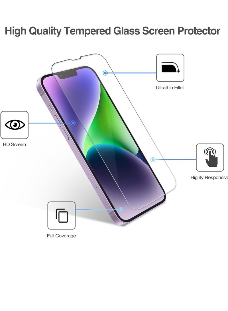 Procases 2 Pack Screen Protector for iPhone 14 Plus 6.7 Inch Tempered Glass Screen Film Guard Clear - Image 2