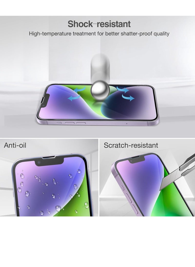 Procases 2 Pack Screen Protector for iPhone 14 Plus 6.7 Inch Tempered Glass Screen Film Guard Clear - Image 4