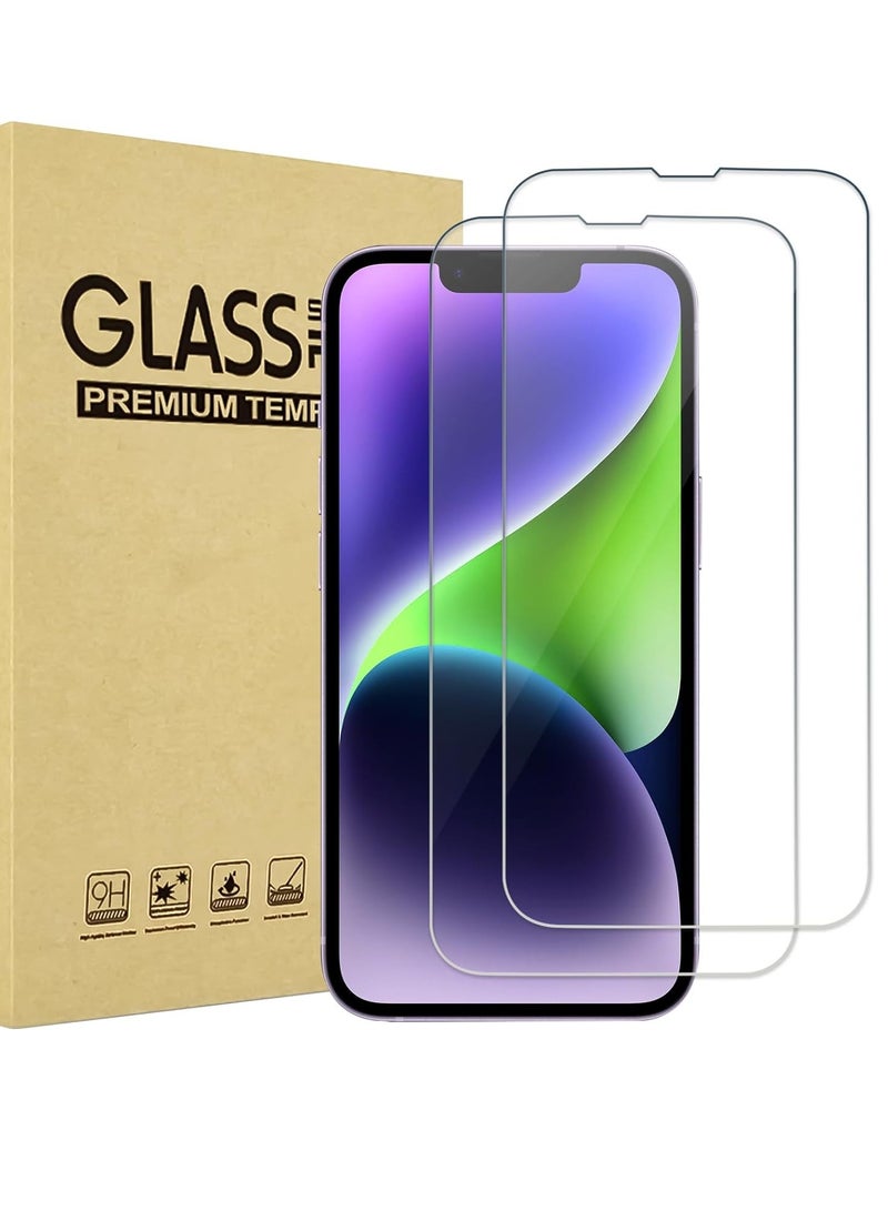 Procases 2 Pack Screen Protector for iPhone 14 Plus 6.7 Inch Tempered Glass Screen Film Guard Clear - Image 1