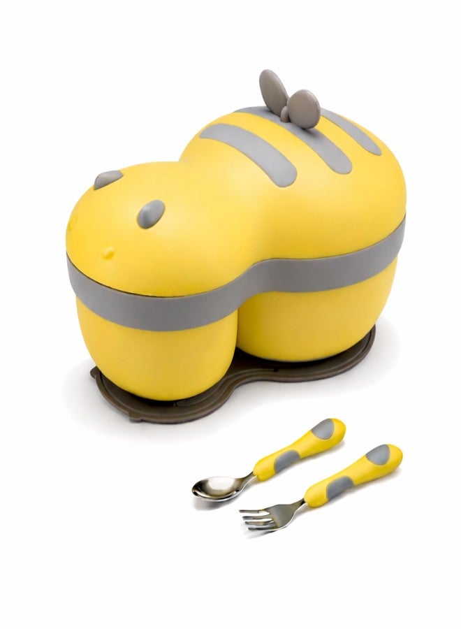 ONE AND ONLY علبة طعام الأطفال الوحيدة من نوعها، وعاء طعام من الفولاذ المقاوم للصدأ مع ملعقة وشوكة، وعاء فواكه ووجبات خفيفة للأطفال الصغار، علبة طعام للأطفال، خالية من مادة BPA، مانعة للتسرب، متعددة الوظائف، مناسبة للمدرسة والسفر، وعاء طعام من الفولاذ سعة 500 مل - Image 1