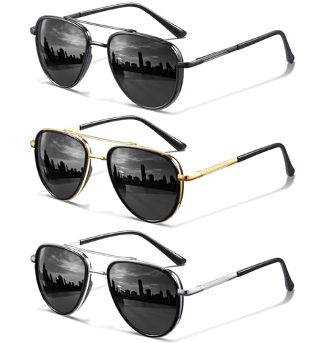 KUGUAOK Polarized Aviator Sunglasses for Women Men UV Protection Running Outdoors Tangle Free Sun Glasses Vintage Shades - Image 1