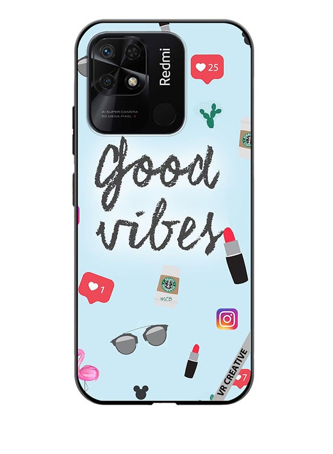 VR CREATIVE Protective Case Cover For Xiaomi Redmi 10C Good Vibes Ready to Pose Design Multicolour - Image 1