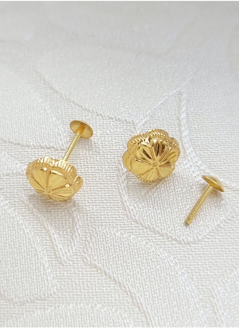 18K Pure Gold Flower Screw Earring Set - pzsku/ZEFA459C8F7CA86EB9B00Z/45/_/1655369514/021148ef-a350-4ff9-a732-c251de8df129