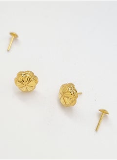 Hamsa.ae 18K Pure Gold Flower Screw Earring Set  - Image 3