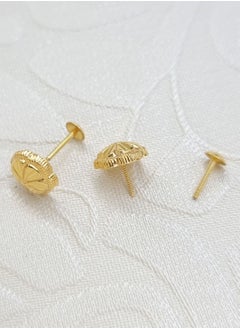 Hamsa.ae 18K Pure Gold Flower Screw Earring Set  - Image 2