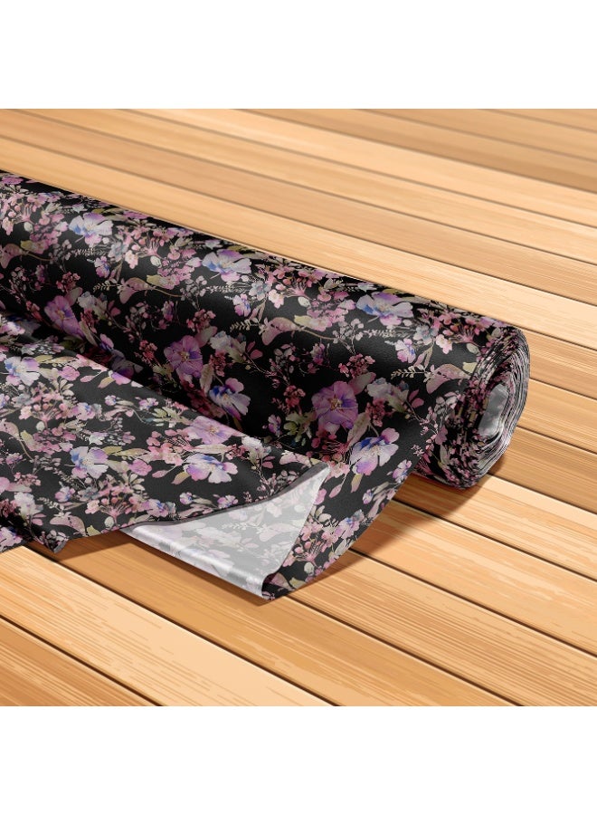 فيلاتو Ø¬Ù„Ø§Ø¨ÙŠØ© Ù…Ø®ÙˆÙŠØ± Ø³ÙˆØ¯Ø§Ø¡ ÙˆØ±Ø¯ÙŠØ© Ù…Ø²Ù‡Ø±Ø© Ù…Ù† Ù‚Ù…Ø§Ø´ Ø­Ø±ÙŠØ± Ø§Ù„Ù„ÙŠÙ„ Ø¹Ø±Ø§Ù…Ù†ÙŠ Ø¨Ø§Ù„ÙŠØ§Ø±Ø¯Ø©ØŒ Ø¹Ø±Ø¶ 58 Ø¨ÙˆØµØ© - Image 5