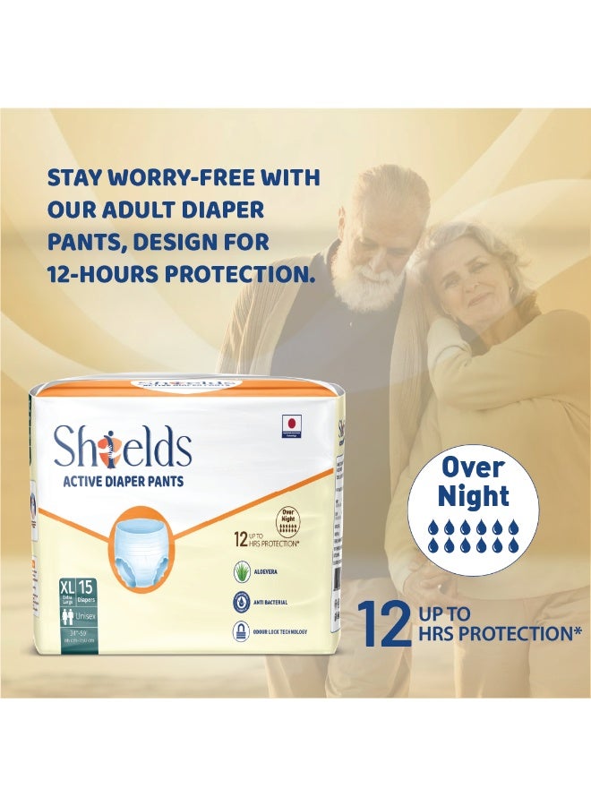 SHIELDS Incontinence Active Adult Diapers Pull-Up Pants, Super Absorbent Leak Guard, XL - Pack of 6 (90 pcs) - Image 4