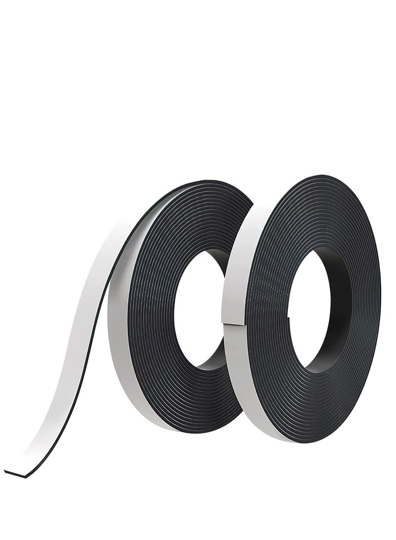 2 Rolls Magnetic Tape Self-Adhesive Strong 20 mm x 2 m Magnetic Strip Self-Adhesive Magnetic Tape Strong Adhesive Magnetic Adhesive Strips Adhesive Magnets Strong for Fly Screen Window - Image 1