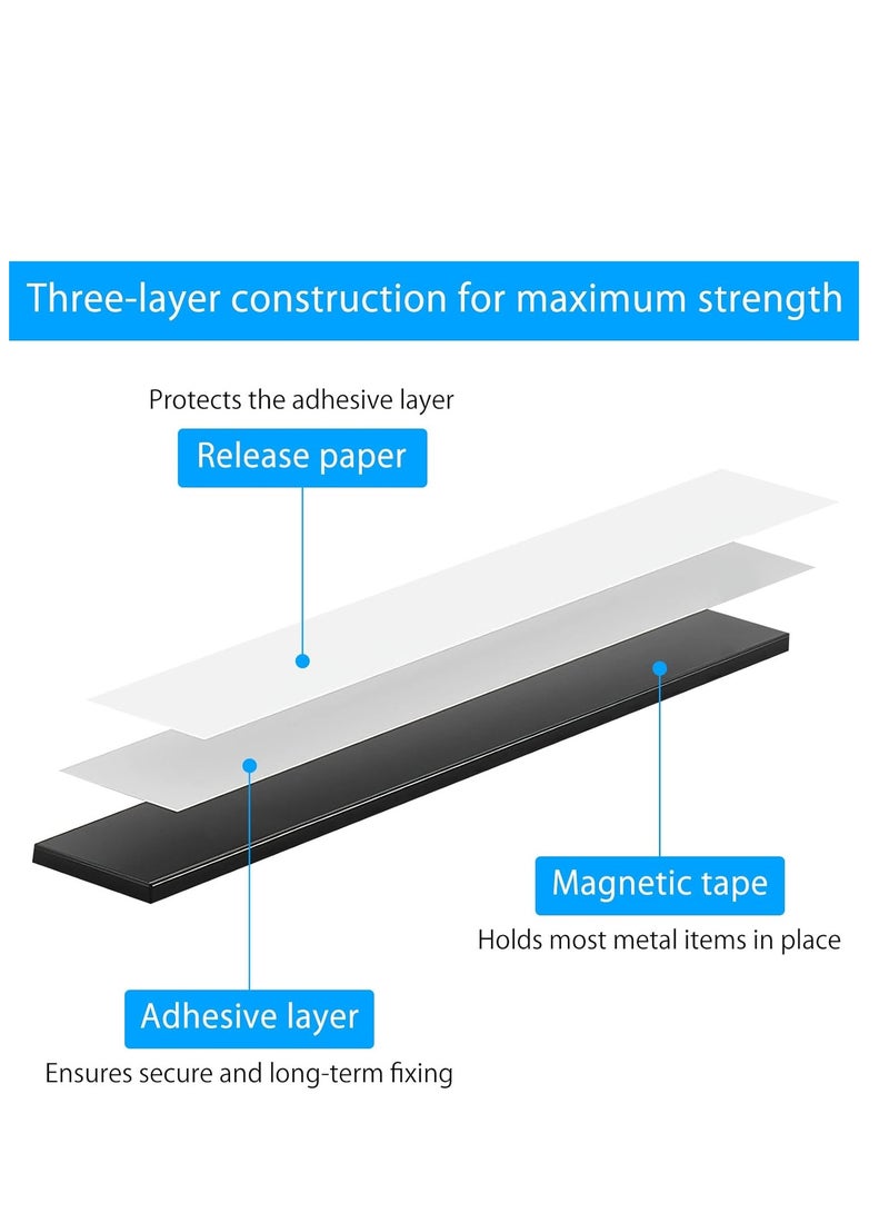 2 Rolls Magnetic Tape Self-Adhesive Strong 20 mm x 2 m Magnetic Strip Self-Adhesive Magnetic Tape Strong Adhesive Magnetic Adhesive Strips Adhesive Magnets Strong for Fly Screen Window - Image 3