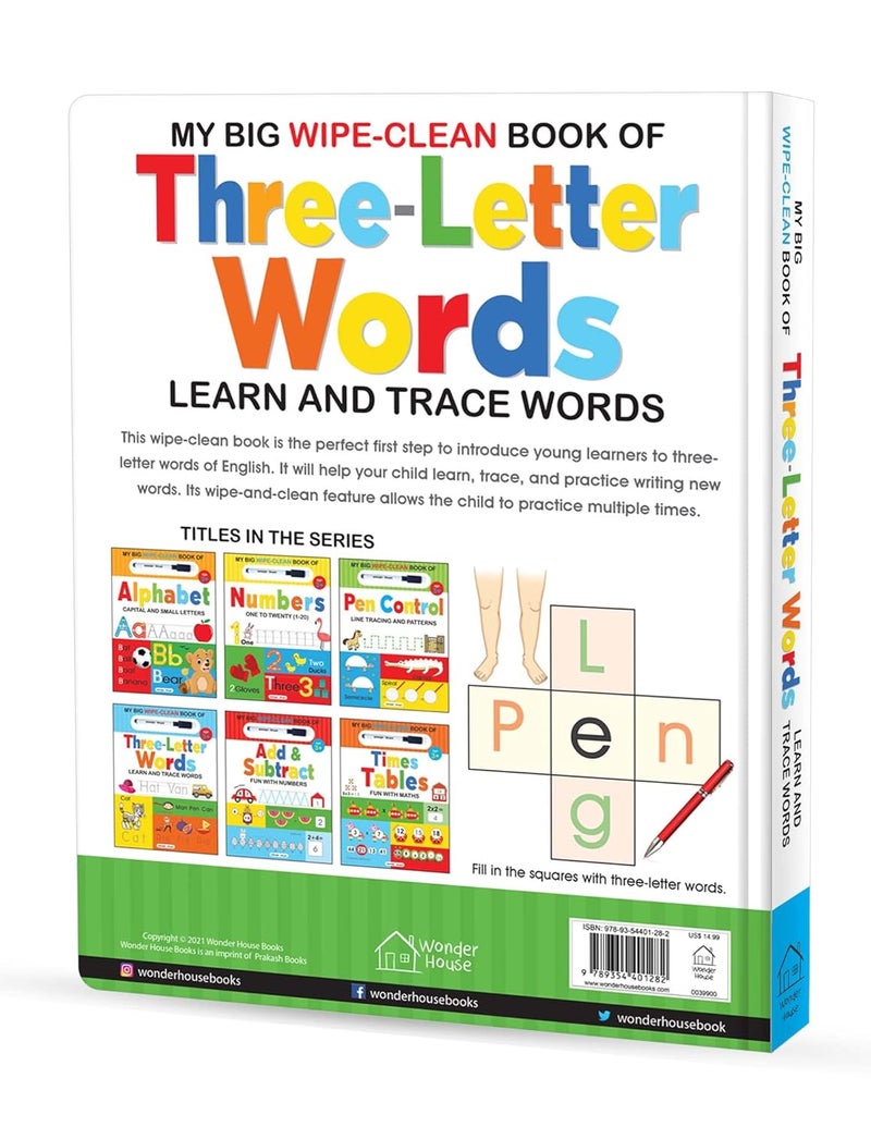 My Big Wipe And Clean Book of Three Letter Words for Kids : Learn And Trace Words - Image 2