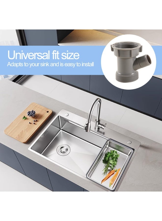 1-1/2 Inch Dishwasher Kitchen Drain Pipe Hose Adapter Wye, Kitchen Sink Pipe Tee Adapter Dishwasher Tailpiece Y-Shaped Strainer Male Female Thread Fitting,with Dishwasher Input 1set - Image 4